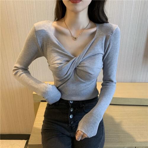 Cropped Bare Midriff New Fashion Girl Spring Summer Knitted Pullovers Slim Short Sweater Women Clothing