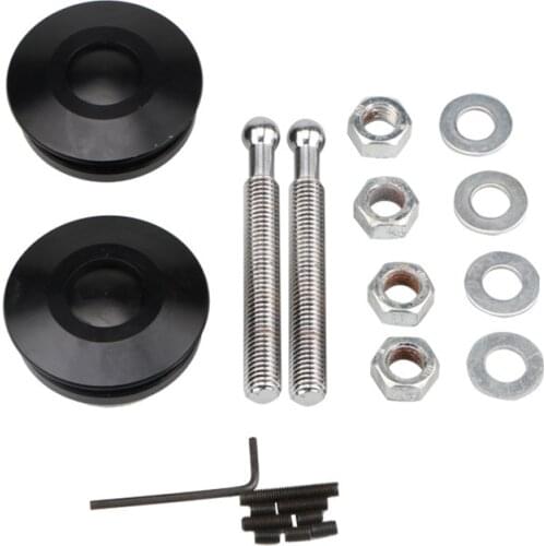 Universal Push Button Billet Hood Pins Lock Clip Kit Car Quick Latch Aluminum Alloy Black Mini Engine Hood Cover Lock