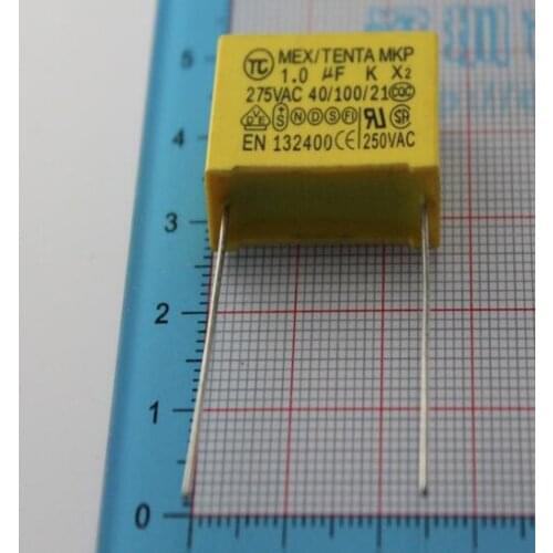 10PCS/LOT safety cap 275V 105K 1uf X2 safety capacitor 275V105K 22MM Polypropylene film 275VAC capacitors 275V105 capacitance