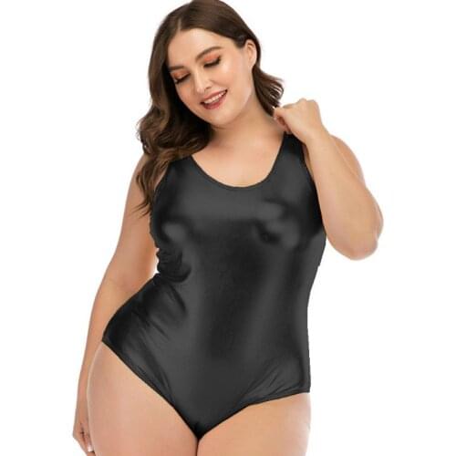 Women Shiny Metallic bodysuits Plus Size S-7XL Stretchy Sleeveless Bodysuit Faux Leather Leotard High Cut Backless Short Rompers