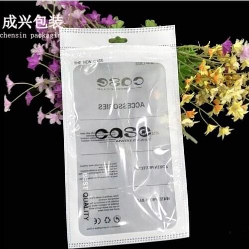 100Pcs/Lot Yellow/White Phone Case Packing Bags With Euro Hang Hole Zip Lock Case Packing Pouches For iPhone 7 7plus New Style