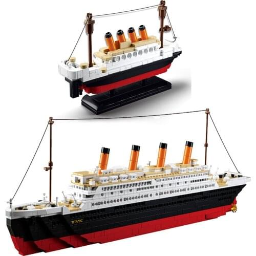 Sluban 1000+ pcs Blocks Model Building bricks ship rms cruise titanic sets creative expert kits comaptible city techenic