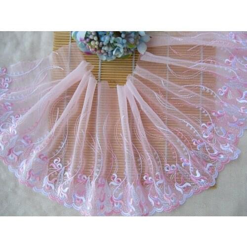 10Yds 17cm Wide Floral Ribbon Fabric Underwear Bra Embroidered Lace Trim DIY Sewing Crafts Accessories High Quality