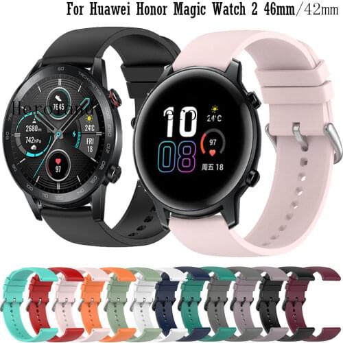 20mm 22mm Watchstrap band For Huawei Honor Magic Watch 2 46mm 42mm / Amazfit Stratos 3 2 2s pace Sport silicone Smart Wristbands