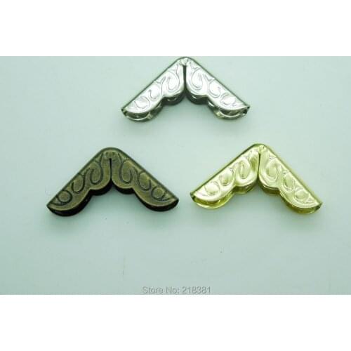 300Pcs Bronze Silver Gold Plated Mixed Color Metal Book Scrapbooking Albums Folders Corner Protectors 22x16mm