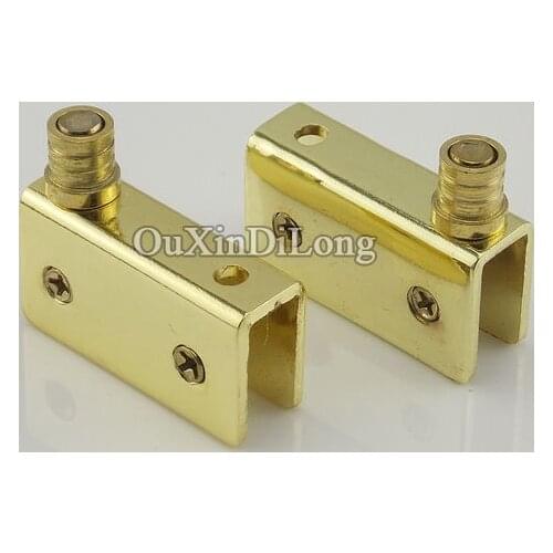 Brand New 5Pairs Stainless Steel Glass Door Pivot Hinges Install Up and Down Glass Hinges Fixed Clamps Clip Gold For 5~8mm Glass