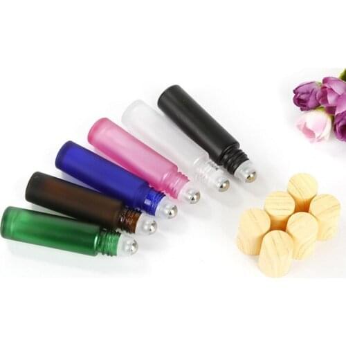 5ml 10ml 15ml Bamboo Container Roller Steel Ball Tube Lip Oil Bamboo Bottle Essential Oil Jar Perfum Bottle With Bamboo Lid
