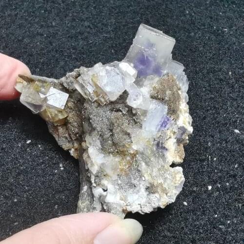80.7gNatural purple fluorite quartz mineral stone home decoration healing wheel vein geological teaching treasures