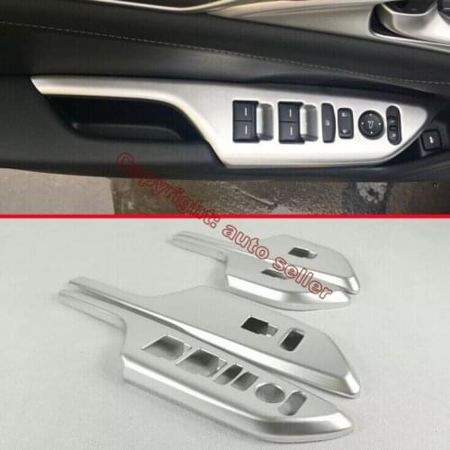 ABS Pearl Chrome Interior Door Window Armrest Cover Buttons Switch Panel Trim Molding Garnish For Honda Civic 2016 2017