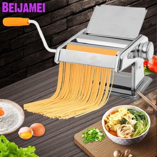 Beijamei Promotion Stainless Steel Home Handle Pasta Presser Maker Household Manual Noodle Pressing Making Machine