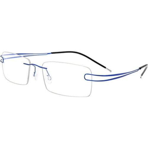 Mens And Womens Rimless Ultra-Light Glasses Frame Titanium Alloy Double Line Optical Glasses Frame Simple Glasses Frame 50003