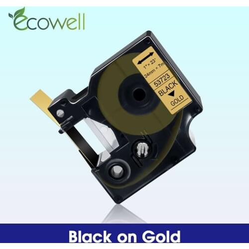 Ecowell Black on Gold 53723 tape for Dymo d1 label tape 24mm*7m replace for DYMO LabelWriter 450 Duo, 450, LM500TS Label Maker