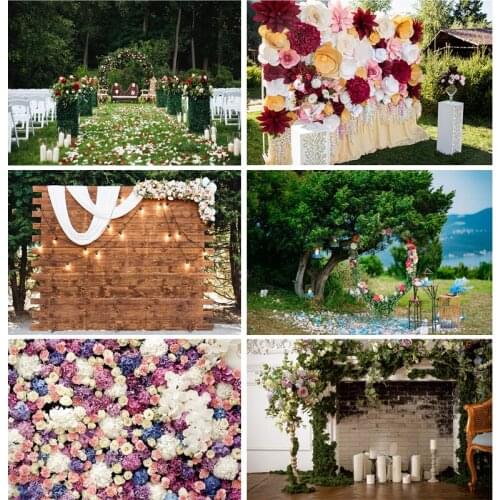 Wedding Ceremony Photography Backgrounds Flower Birthday Engagement Party Portrait Backdrops For Photo Studio Props 210410HKW-03