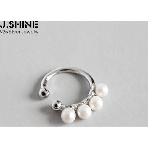 JShine 1PC Korean Charming S925 Sterling Silver Ear Cuff Fashion CHIC Simulated Pearl Beads Ear Clip Earrings without Piecing