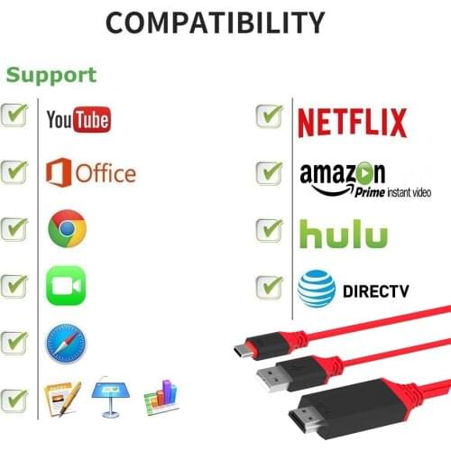 Video Adapter Cable Type C USB-C to HDMI-compatible Cable For Xiaomi Samsung Galaxy Macbook Huawei Apple DELL Lenovo