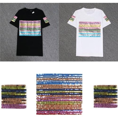 Quality Large Sequins Patch Iron on universe applique,grid patch for T-shirt Garment DIY Apparel Accessories