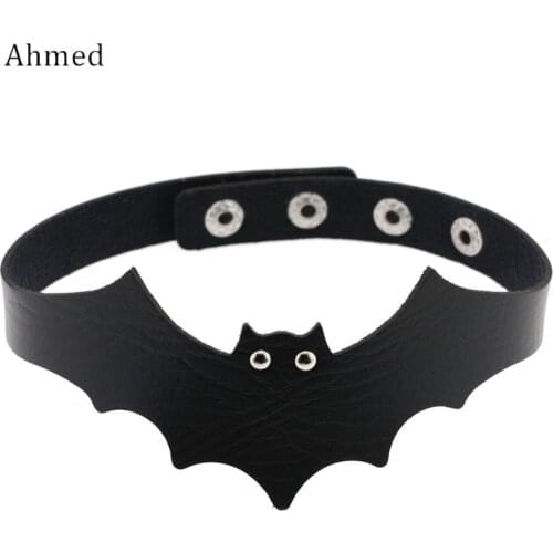 Ahmed Harajuku Devil Halloween Bat Leather Choker Necklace Fashion Simple Collar Ornament Jewelry Collier Bijoux Femme