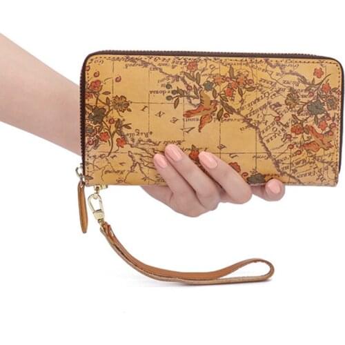 Vintage Wallet Women Long Genuine Leather Wallet Female Clutch Purse Hasp Female Phone Bag Girl Card Bags Ladies High Quality