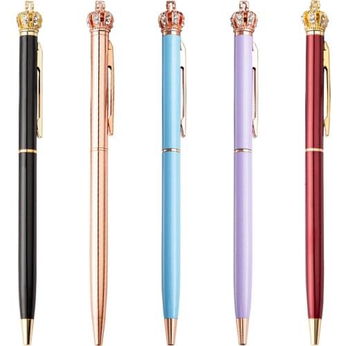 1pcs Creative Crown Metal Ballpoint Pen Fashion Diamond Business Office Gift Signing Pens LuxuriousSchool Supplies Stationery