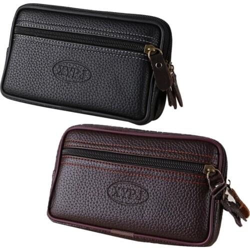 70% Dropshipping!!Mens Wallet Waist Bag Retro Artificial Leather Waist Bag Travel Hiking Mobile Phone Stand Baking Bag