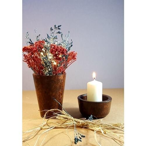 AYS Design Decorative Concrete Candle Holder Set 2'li