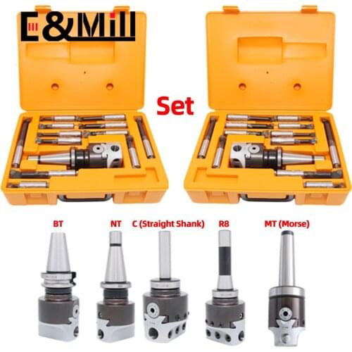 A set MT2 MT3 MT4 C20 C25 BT30 BT40 NT30 NT40 R8 M10 M12 M16 + F1 2 inch 50 Boring head 12mm Boring Bar For Milling Machine Tool