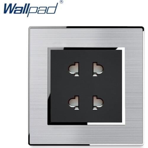 4 Pin Socket Wallpad Stainless Steel Panel With Silver Border Wall Socket 10A AC110-250V