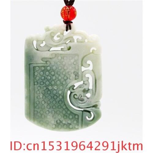 Jade Dragon Phoenix Pendant Necklace Gifts Carved Jewelry Amulet Green Fashion Women Natural Charm Chinese Double-sided for Men
