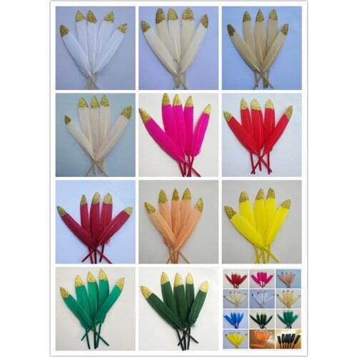 New! 10 pcs / A lot of beautiful duck feathers 10-15 cm / 4-6 inch DIY accessories decorative parts dyeing and spray gold