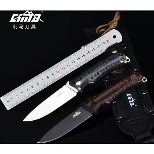 CIMA G20 Outdoor Survival Knife G10/Micarta Handle AUS-8 Steel/Nylon Scabbard