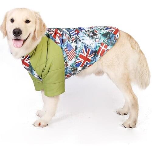 Big Dog Clothes Winter Large Dog Clothing Outfit Reversible Dog Costume Samoyed Husky Labrador Golden Retriever Clothes Apparel