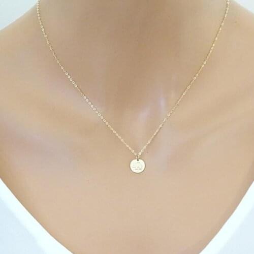 Stainless steel round mini bear necklace ladies new personality simple fashion polar bear pendant necklace jewelry gift