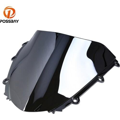 POSSBAY Motorcycle Windshield Double Bubble Bike Wind Deflector Cafe Racer For Honda CBR1000RR 2004 -2007 Scooter Windscreen