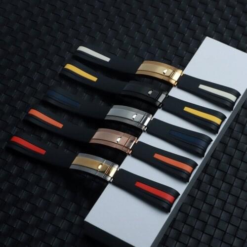 20mm 22mm Nature Silicone Rubber Watchband For Role strap for Submariner belt GMT D-Blue126660 Sea-Dweller Daytona Bracelet