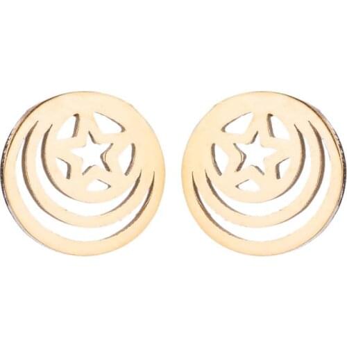 Stainless Steel Surf Wave Stud Earrings For Women Kids Tiny Moon Star Earings Korean Fashion Jewelry Lovers Studs Birthday Gift