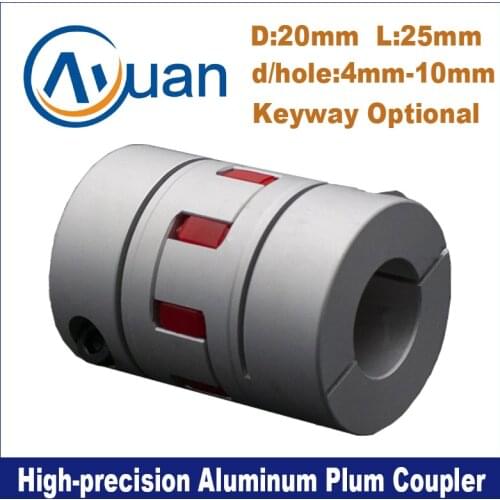 D20/H25mm coupler inner hole 4/ 5/ 6/ 6.35/ 8/ 9/ 10mm Flexible Shaft Coupler with solid rubber pad for motion connector