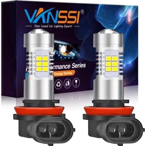 VANSSI 2pcs H8 H11 H16 LED Bulbs HB4 9006 H10 9145 LED Fog Light Bulbs 21ex 2835 Chipsets 1300lm 12V Car Fog Lamp 6000k White