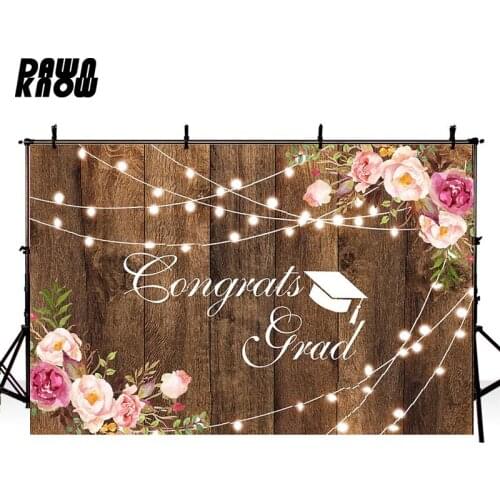 DAWNKNOW Graduates Vinyl Photography Background For Newborn Floor Flower Photo Shoot Backdrop For Wedding Photo Studio lv1751