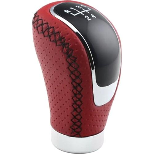 Billet Aluminum Universal 5 Speed Manual Car Gear shifter Knob Black Red Stitch Stick Shifter Lever Stitching L spanner