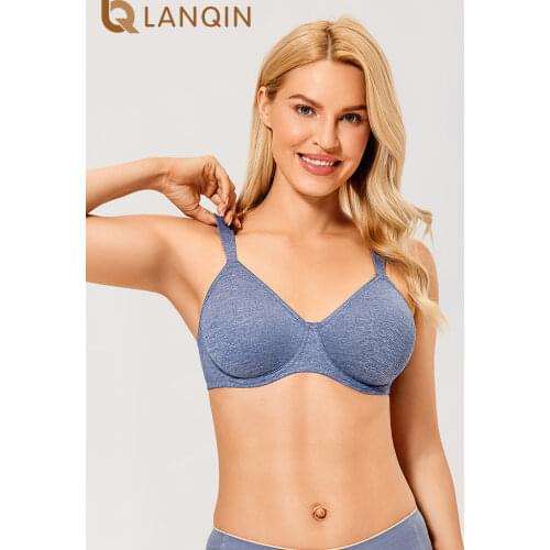 Womens Seamless Full Coverage Underwire Plus Size Non Padded Support Minimizer Bra