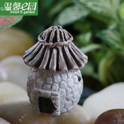 1PC Mini Small Cottages House Fairy Garden Miniatures DIY Ornament Decoration Crafts Figurines Micro Landscape home decor