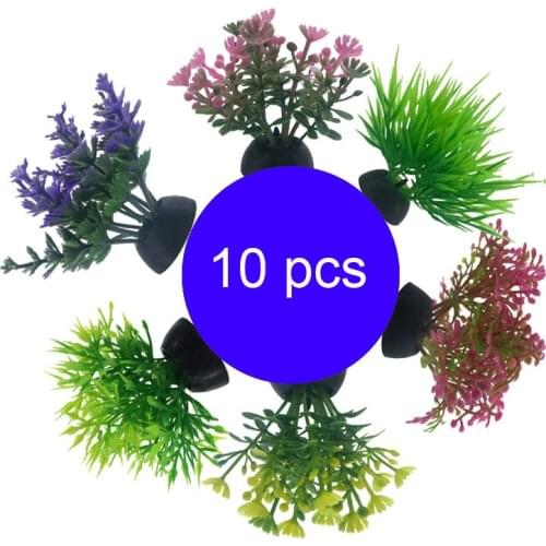 10pcs Mini Decorative Simulated Aquatic Weed Aquarium Accessories Fish Tank Decorations Acuario Tools Aquario Ornaments Plants