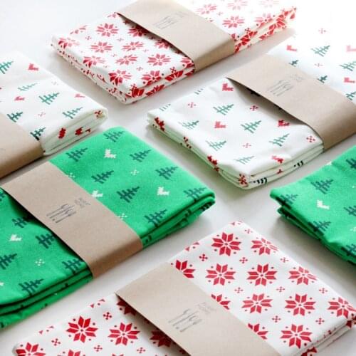 2pcs/set Christmas napkins 45*70cm New cotton Cedar printed tea towels Thickenhome table placemats
