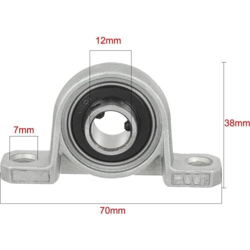 2Pcs Pillow Block Bore KP001 12mm Inner Diameter Zinc Alloy Metal Ball Bearing 12MM KP001