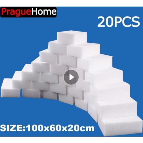 20 Pcs/lot Melamine Sponge Magic Sponge Eraser Melamine Cleaner For Kitchen Office Bathroom Kitchen Cleaning Sponges 10x6x2cm