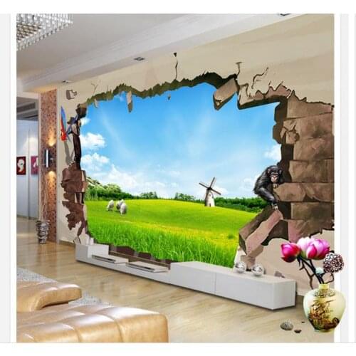 Customized 3d wallpaper 3d tv wallpaper murals 3 d TV setting wall adornment wall sky wall paper beauty living room wallpaper