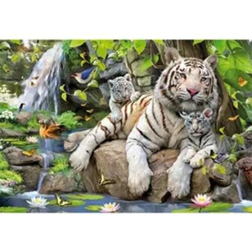 DIY Diamond Painting Tigress and its Child Full Square/Round Rhinestones Embroidery Mosaic Cross Stitch Home Decoration JX424