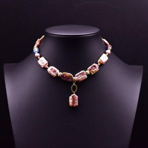 Baroque Natural Freshwater Pearls Pendant Necklace Statement Choker Bib Collar for Women Girls Wedding Party Jewelry Gifts New