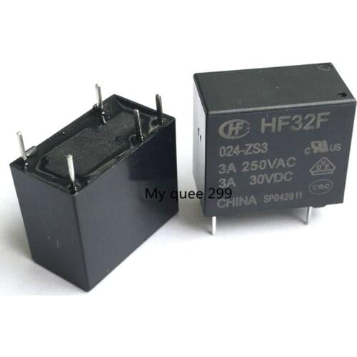 Free shipping 5PCS Relay HF32F-024-ZS3 5-pin one set conversion 3A 250VAC JZC-32F-024-ZS3