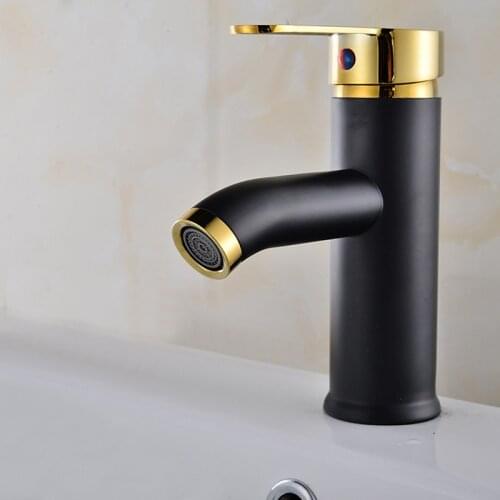 Black Bathroom Basin Faucet Stainless Steel Single Handle Sink Tap Cold and Hot Mixer Basin Water Tap Single Handle Deck Mounted